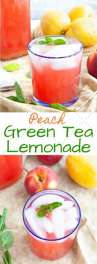 Iced Peach Green Tea Lemonade - The Healthful Ideas