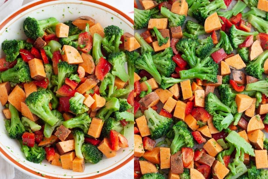 Baked Veggies and Sweet Potato