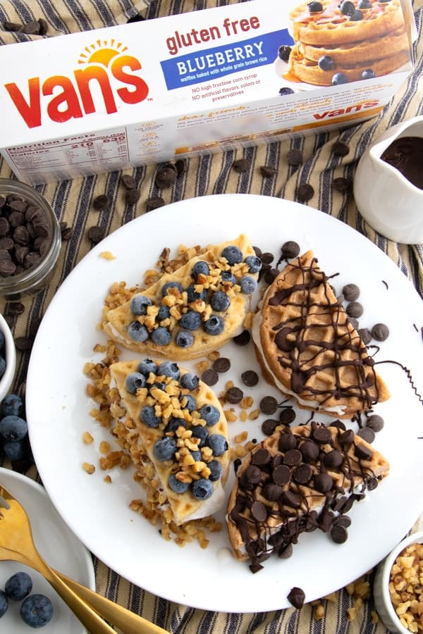 Fruit and Chocolate Waffle Sandwiches