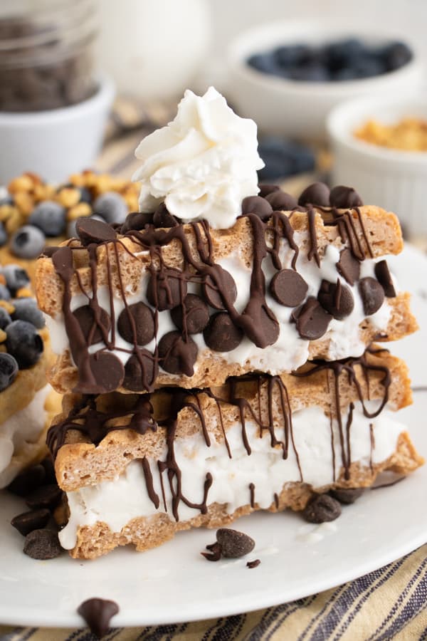 Chocolate Ice Cream Waffles