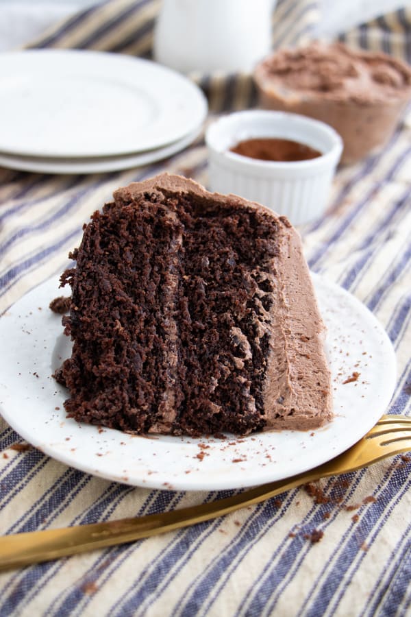 Vegan Cake with Chocolate Buttercream Frosting