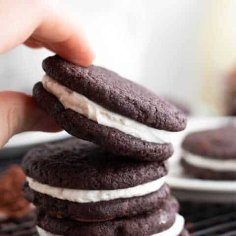 Dark Chocolate and Vanilla Sandwich Cookies