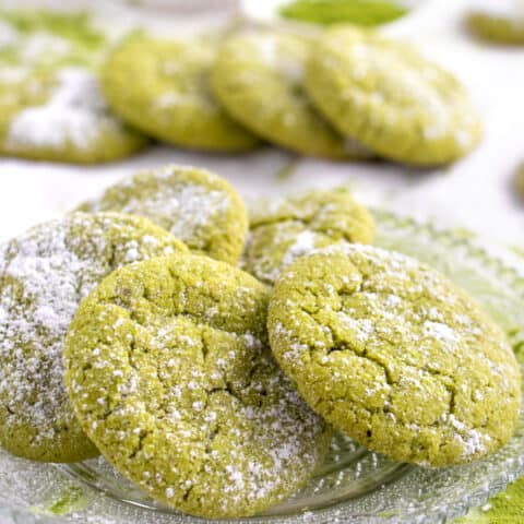 Easy Matcha Crinkle Cookies