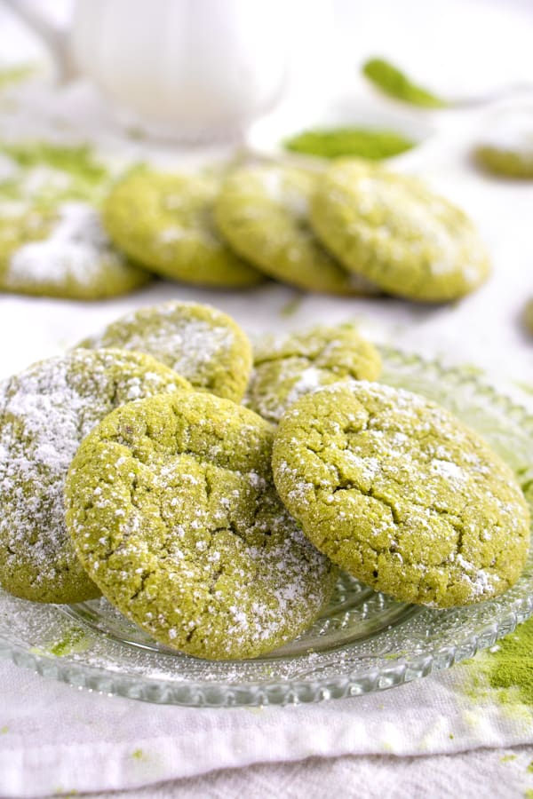 Easy Matcha Crinkle Cookies