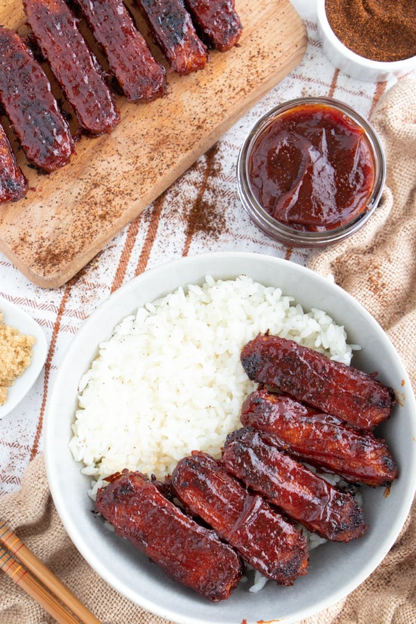 Costillas vegetarianas de barbacoa 