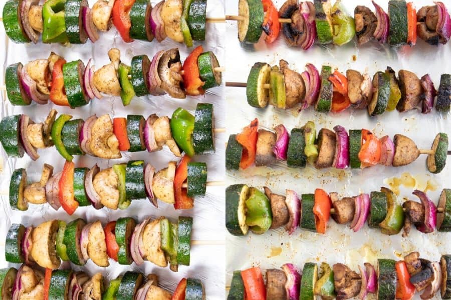 Grilled Veggie Kabobs Skewered