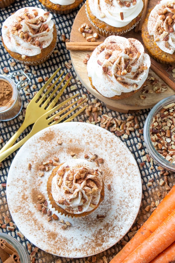 Carrot Cake Cupcakes with Buttercream Frosting