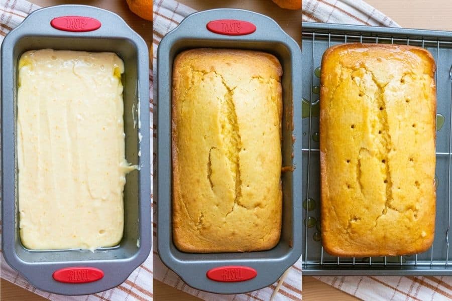 Baking Cake in pan.