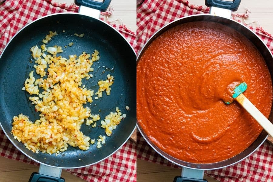 Process of making sauce.