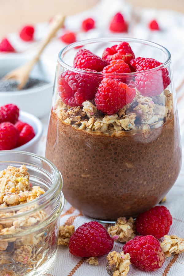 Chia pudding in serving cup.