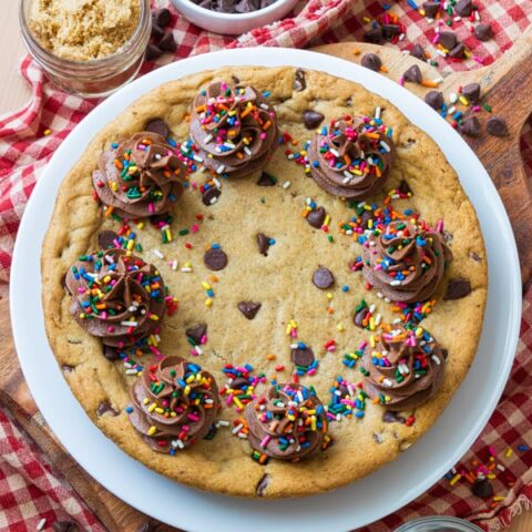 Frosted Cookie Cake on White Plate