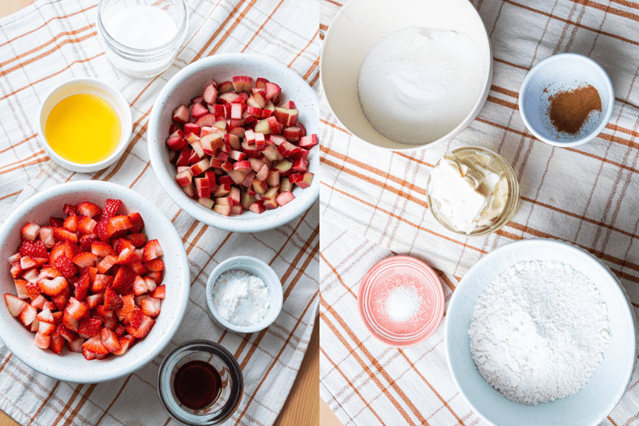 Ingredients in White Bowls.