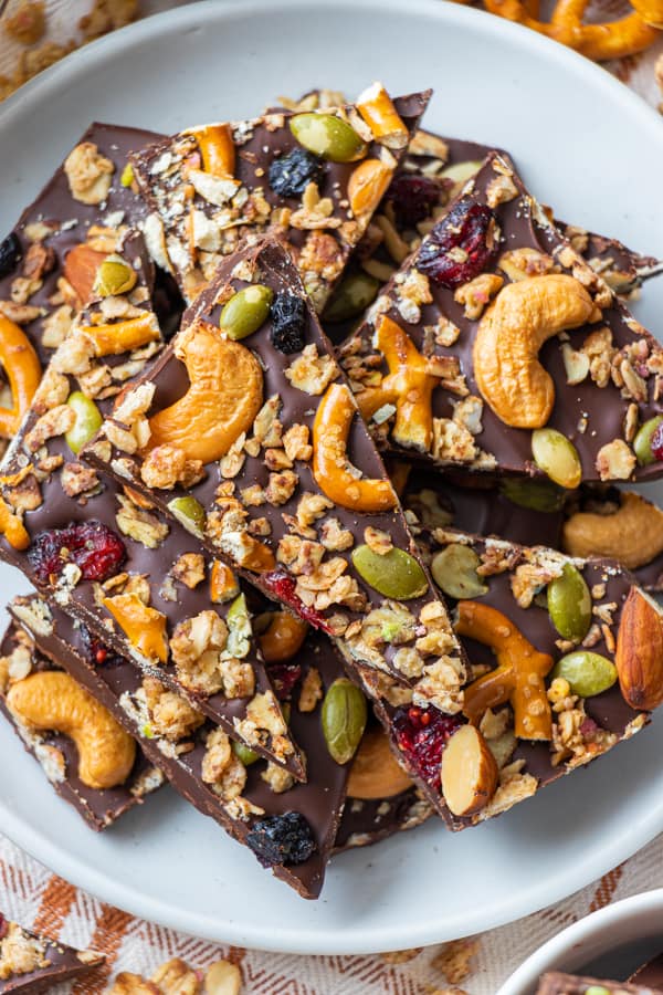 Bark with nuts, pretzels and more.